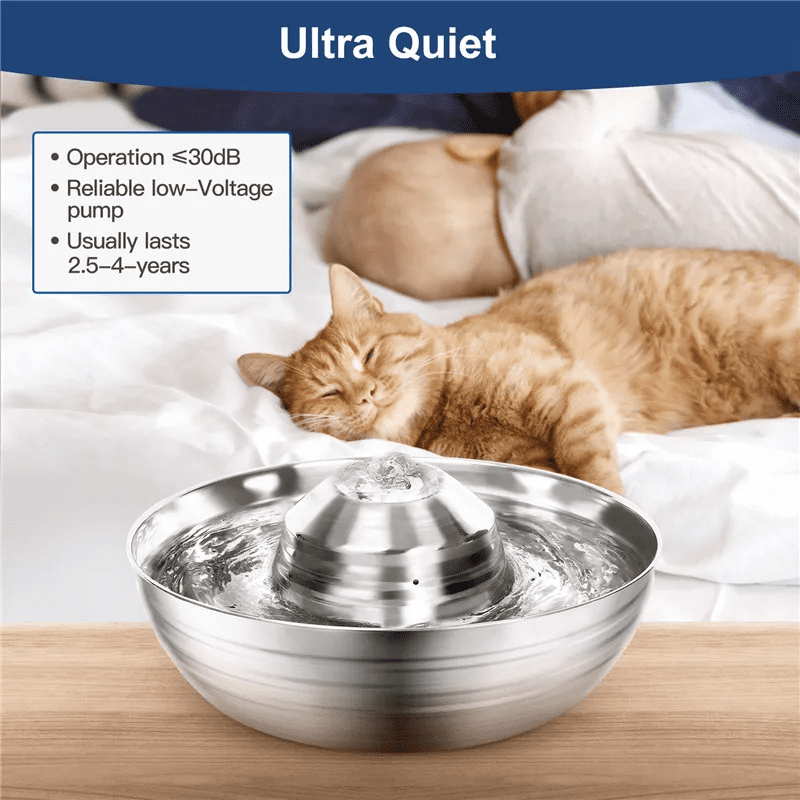 Cat Hydration Revolution: Discover the Stainless Steel Auto Pet Water Dispenser