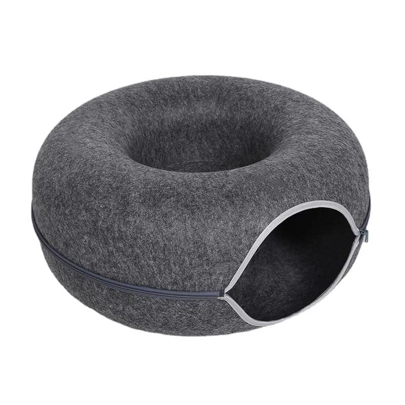 Cama para Gato en Forma de Donut con Túnel para Mascotas