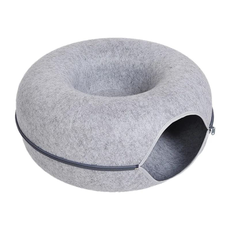 Cama para Gato en Forma de Donut con Túnel para Mascotas