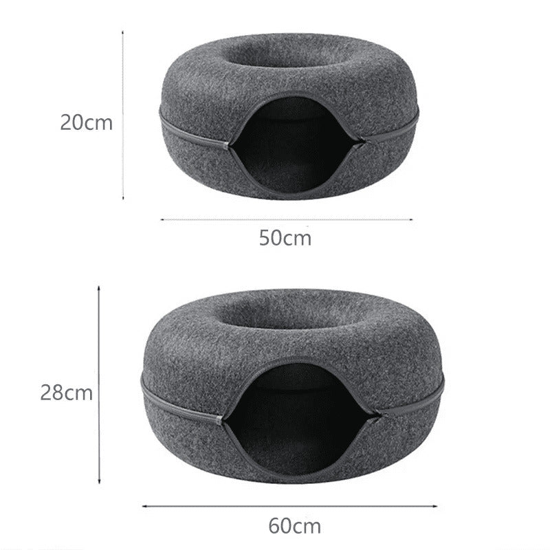 Pet Tunnel Donut Cat Bed - Ultimate Comfort and Fun for Your Feline