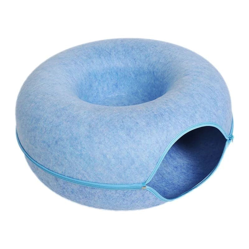 Cama para Gato en Forma de Donut con Túnel para Mascotas